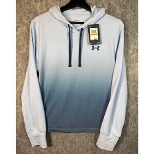NEW Under Armour Womens Rival Terry Blue Ombre Cropped Hoodie - Small